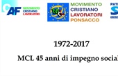 Ponsacco (PI): "1972-2017 MCL 45 anni di impegno sociale"